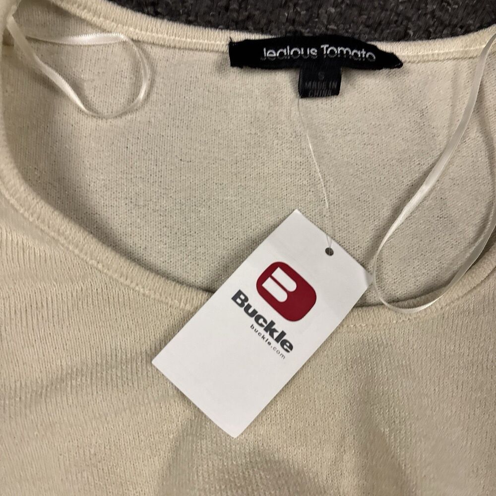 NEW Buckle Jealous Tomato Blouse Long Sleeve Front Knot Ruffle Sleeve Size Small - Picture 2 of 5